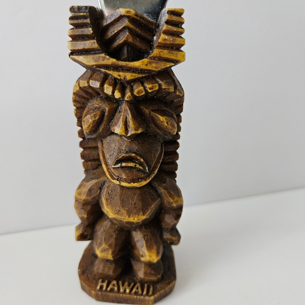 Vtg Hawaii Tiki God Bottle Opener Souvenir - Tribal Resin Bar Decor Collectible - Picture 3 of 8